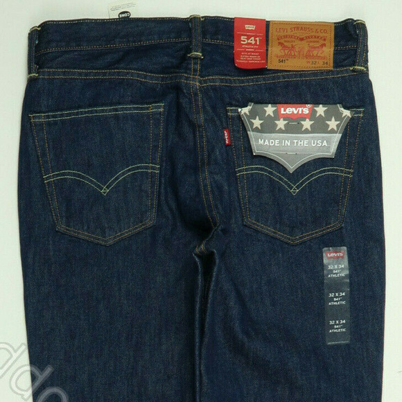 Levis 541 Athletic Fit Dark Wash Jeans Made in USA - Picture 6 of 7